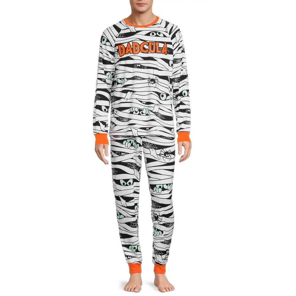 Mens Matching Family Glows DADCULA MUMMY Halloween Pajamas Size S L XL 2X 3X NWT